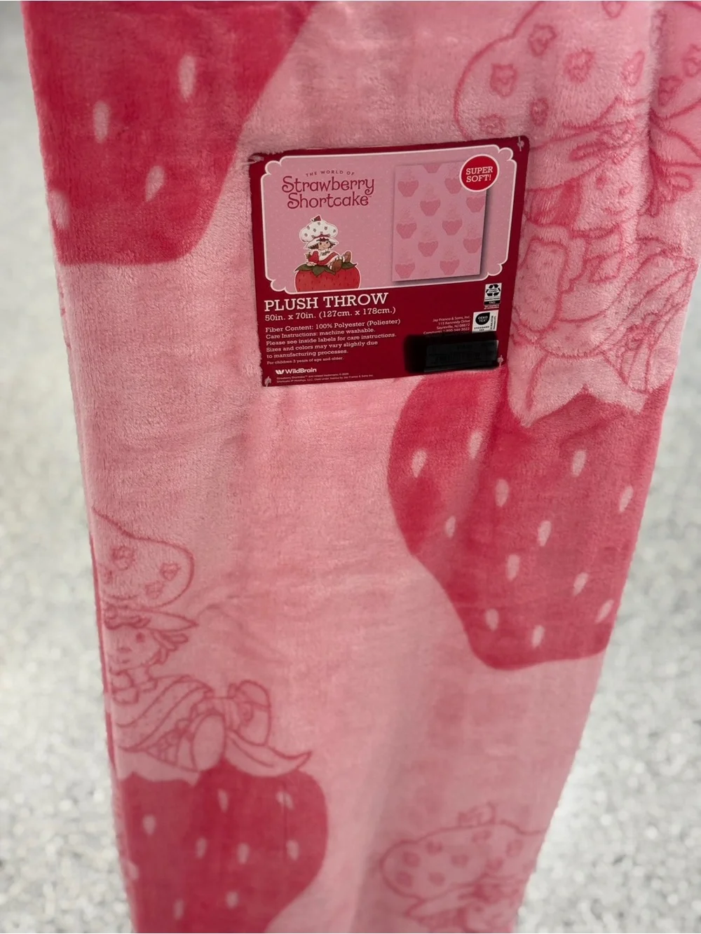 Strawberry Shortcake Plush Throw - Pink Red